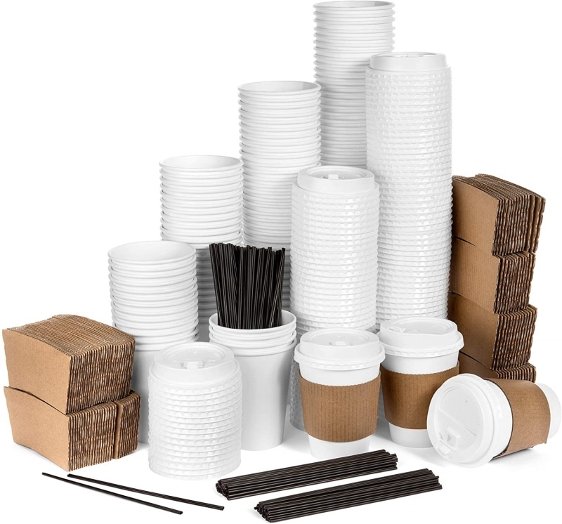 4. Average Joe Disposable Paper Coffee Cups with Lids