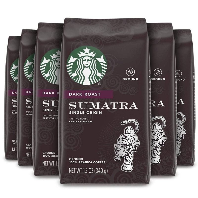 4. Starbucks Dark Roast Ground Coffee-Sumatra  