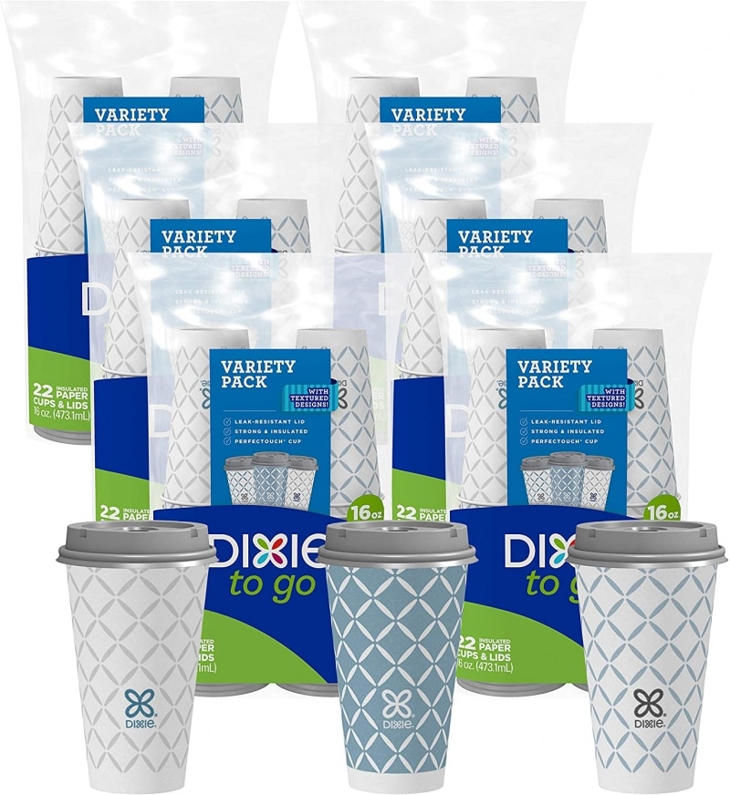 5. Dixie to Go Hot Beverage Cups & Lids