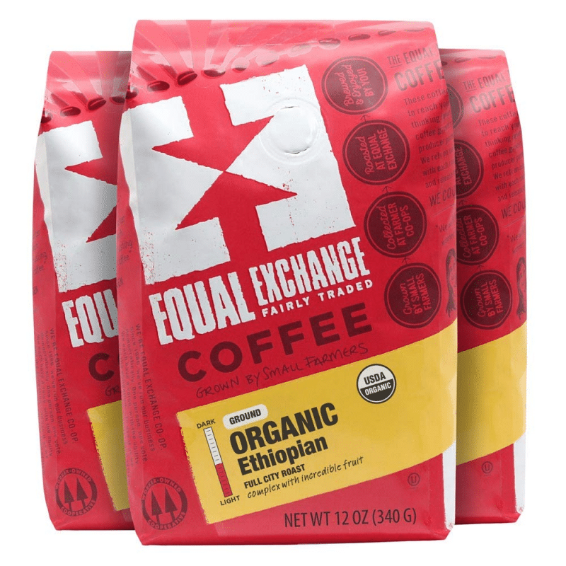 6. Equal Exchange Ethiopian Organic Coffee Ground 