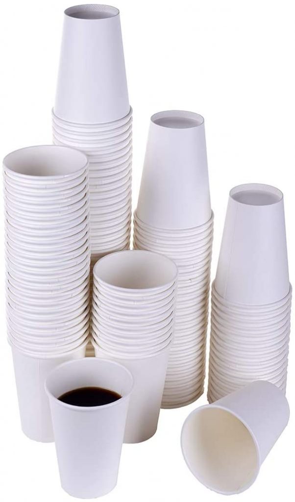 7. TashiBox White Hot Drink 120 Count - 12 Oz Disposable Paper Coffee Cups