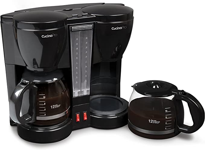 9. CucinaPro Double Coffee Brewer Station - Dual Coffee Maker Brews two 12-cup Pots, each with Individual Heating Elements 
