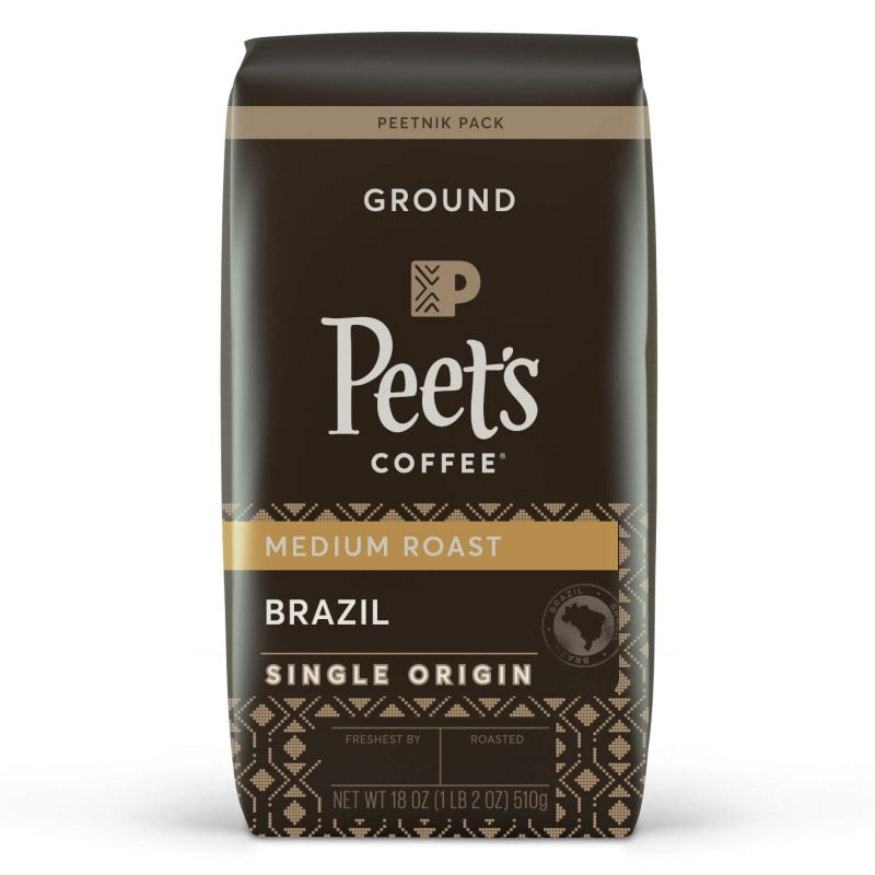 3. Peet's Coffee Single Origin Brazil Ground Coffee