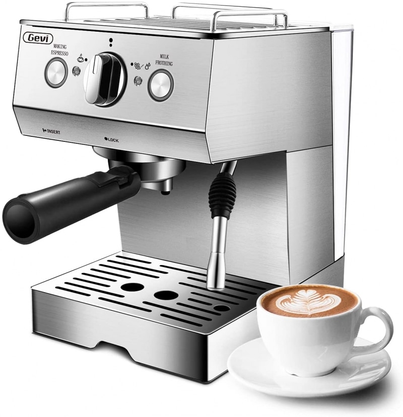 6. Gevi Espresso Machine 15 Bar with Milk Frother 