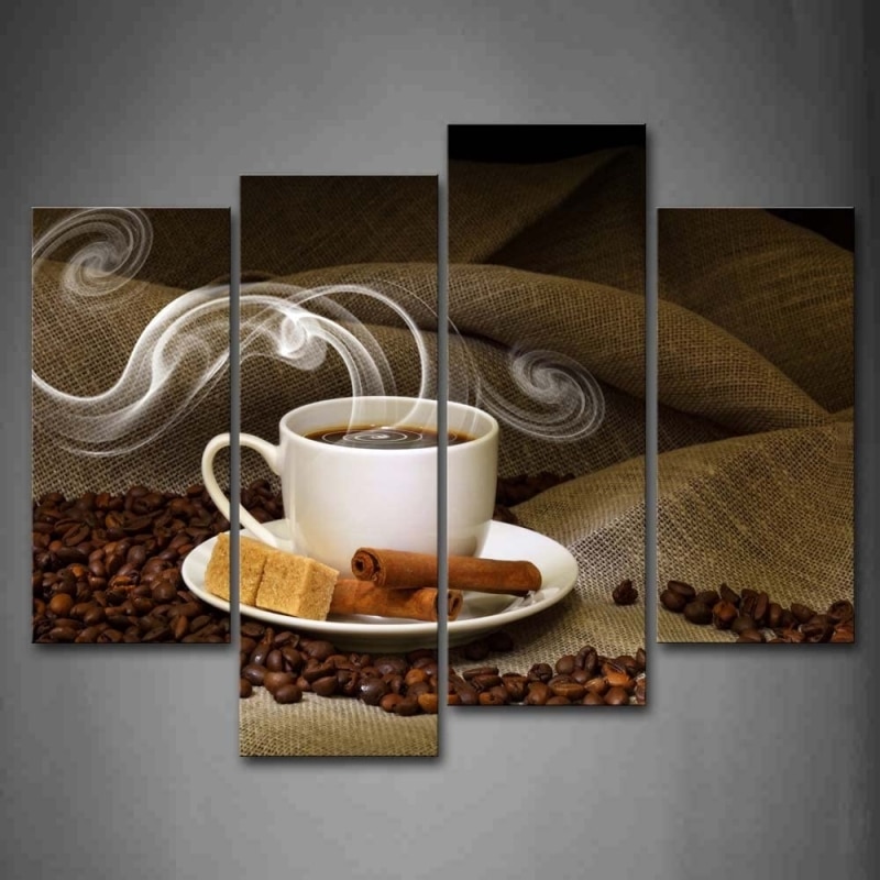 13. Coffee and Coffee Bean Kitchen Wall Art Printed Painting Pictures  