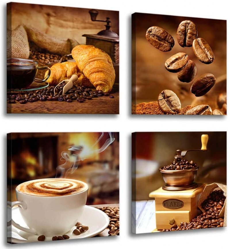 16. Coffee Bean And Coffee Cup Canvas Prints 