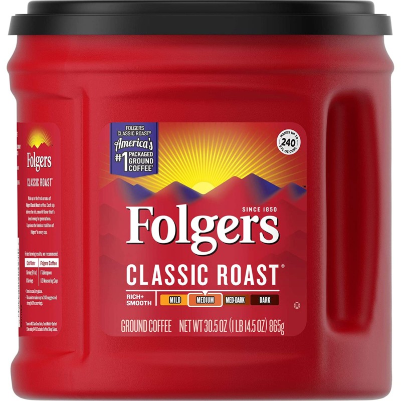 16. Folgers Classic Roast Medium Roast Ground Coffee