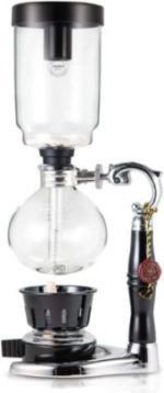 5. YAMA Glass 3 Cup Tabletop Siphon Gravity Coffee Maker with Alcohol Burner