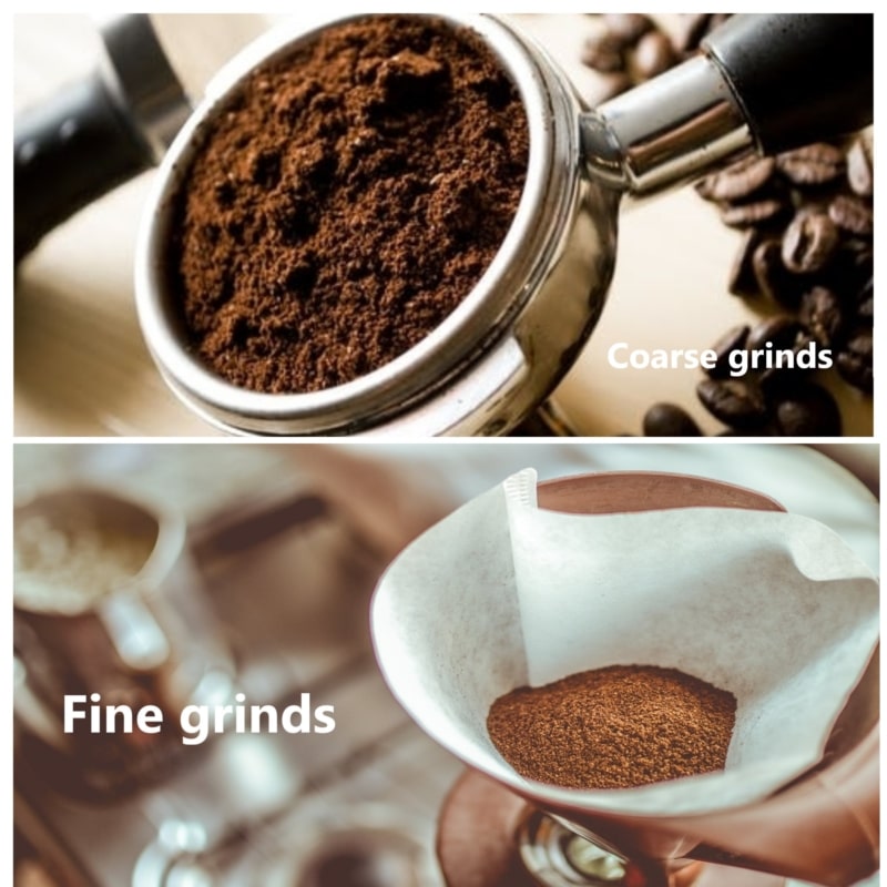 Size of grind is too coarse or too fine