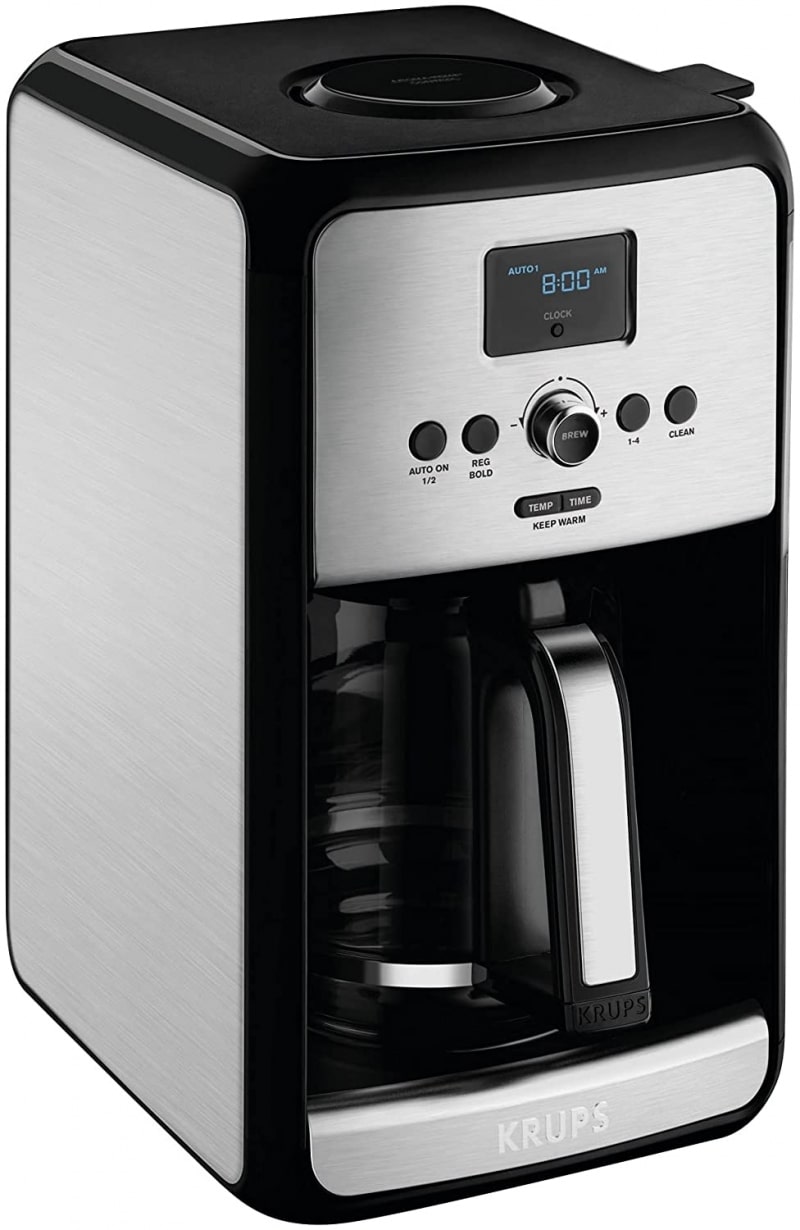 2. KRUPS EC314 Programmable Digital Coffee Maker 