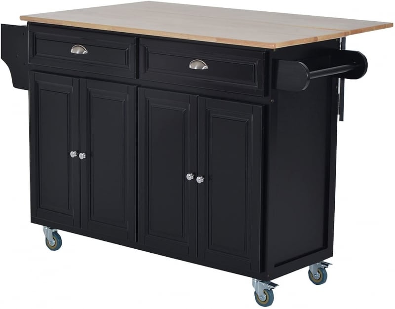 2. HOMCOM Rolling Kitchen Cart