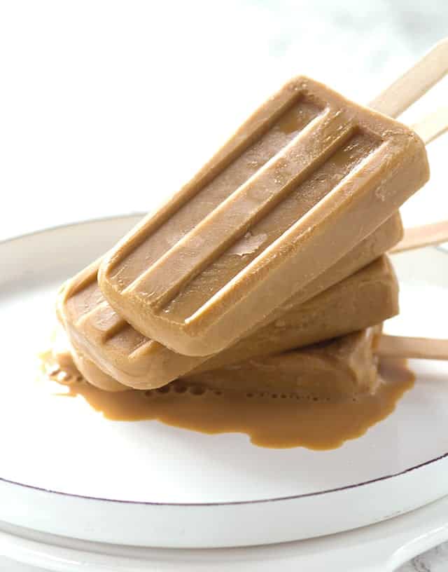 3. Boozy Caramel Coffee Popsicles