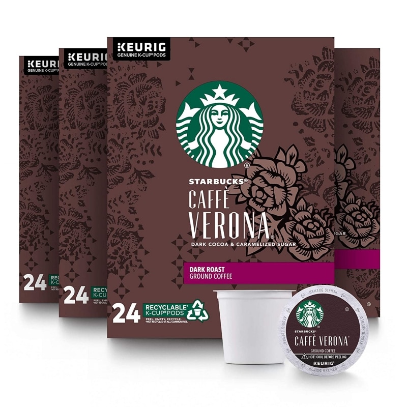1. Starbucks Dark Roast K-Cup Coffee Pods — Caffè Verona 