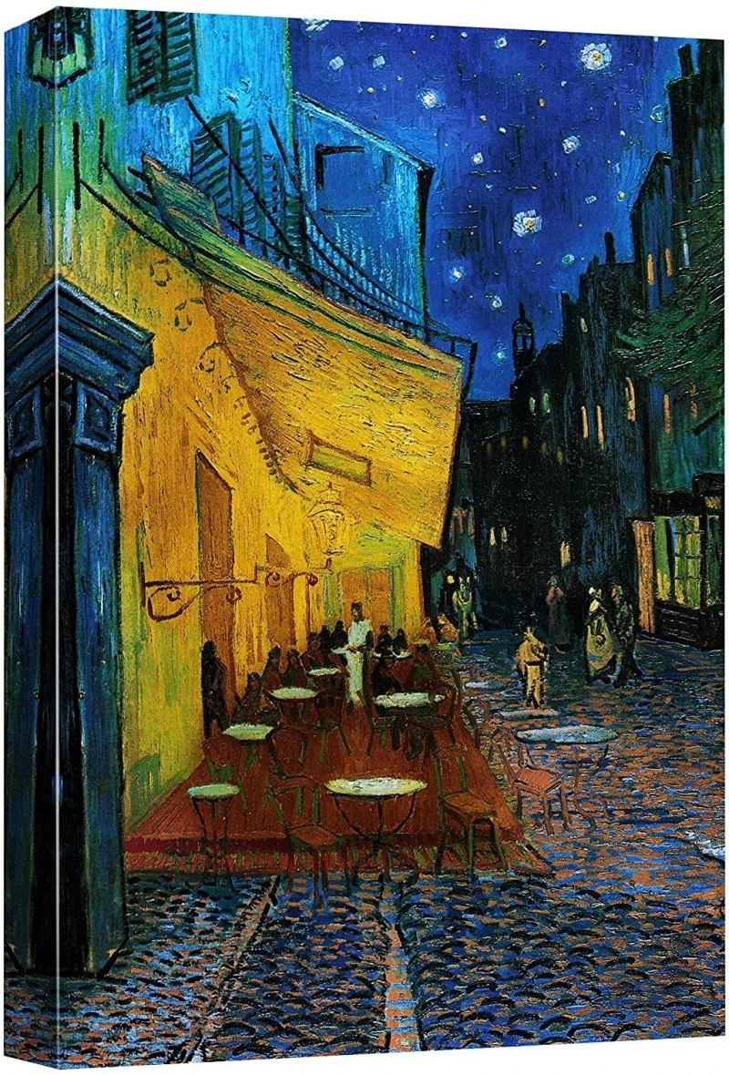 5. Canvas Print Wall Art Cafe Terrace at Night by Master Artist Vincent Van Gogh  