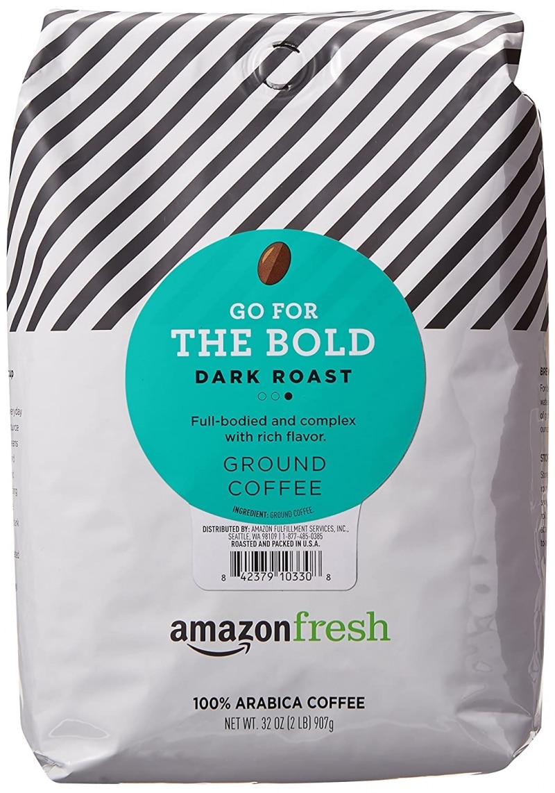 7. AmazonFresh Go For The Bold Cold Brew Ground Coffee 