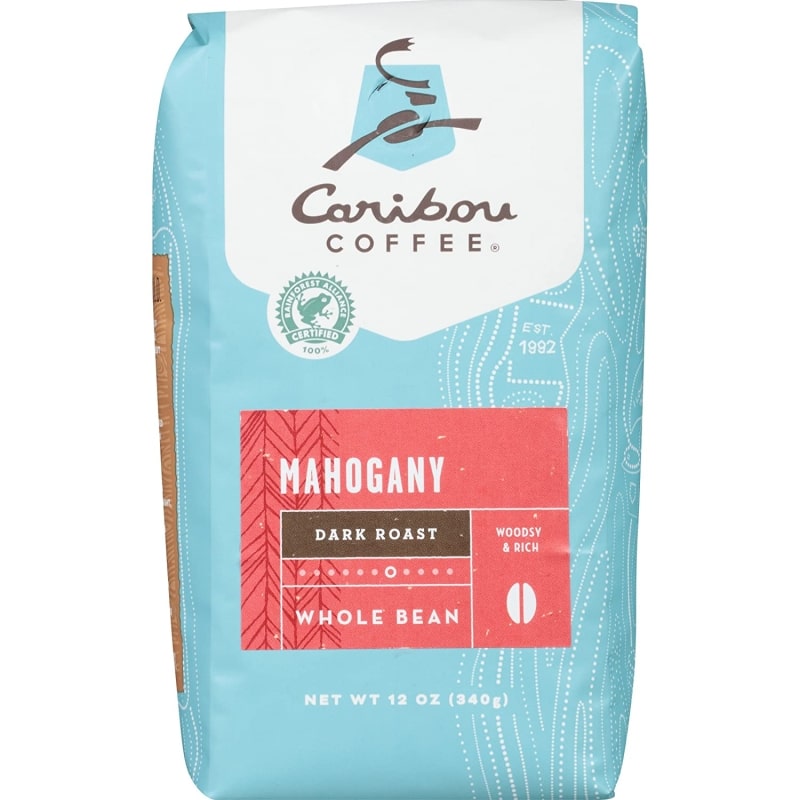 2. Caribou Mahogany Dark Roast Whole Bean Coffee 