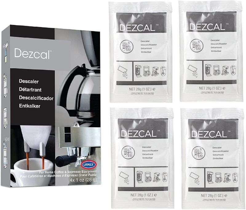 1. Urnex Dezcal Coffee and Espresso Descaler and Cleaner  