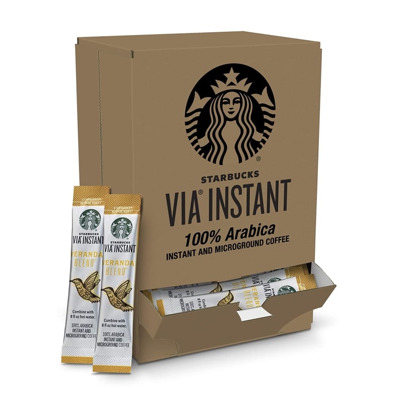 8. Starbucks VIA Instant Coffee Blonde Roast Packets 