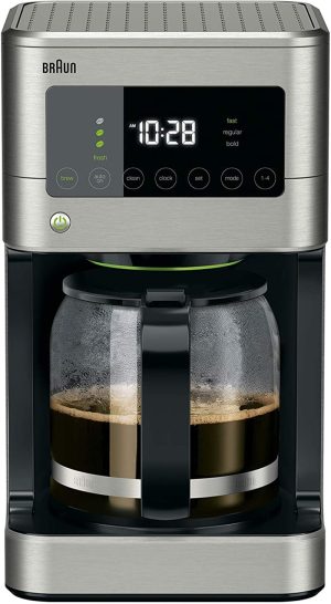 3. Braun BrewSense 12 Cup Touch Screen Drip Coffee Maker Machine 