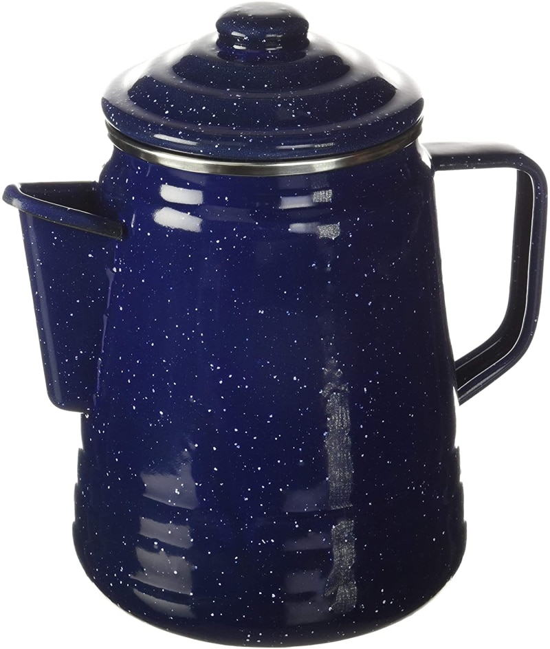 3. Coleman 9-Cup Coffee Enamelware Percolator (Blue) 