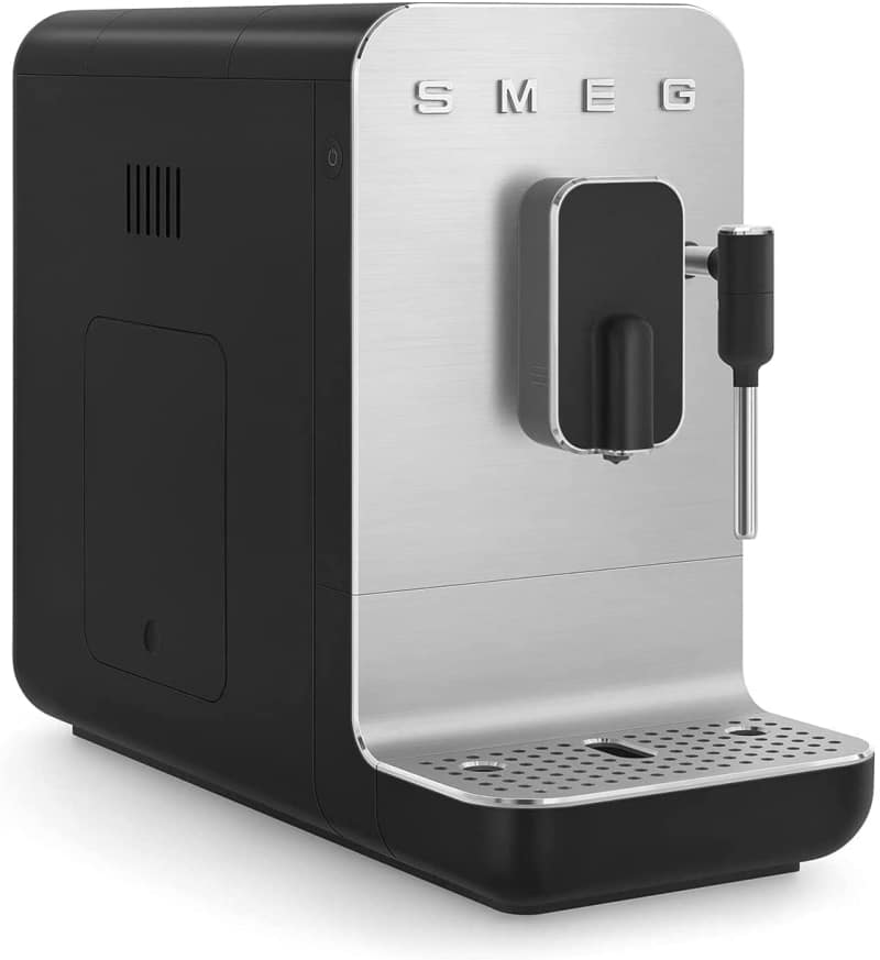 9. Black Smeg Coffee Machine with Steam 