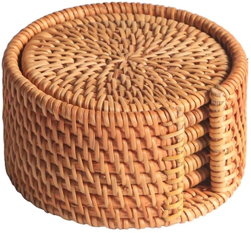 7. Dressplus Rattan Coasters