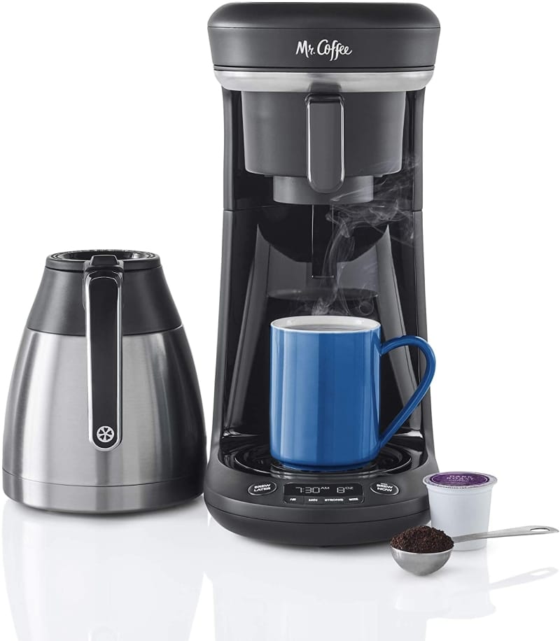 10. Mr. Coffee Pod Coffee Maker with 10 Cup and Space-Saving Combo Brewer B08MX22M25 