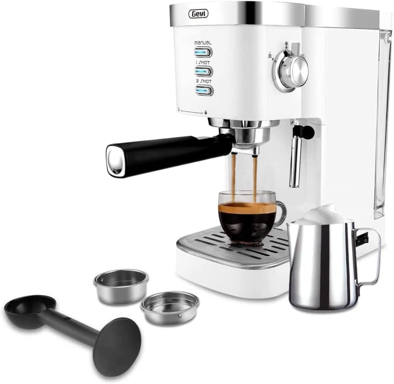 6. Gevi Coffee Maker with Frother B08RYPGQ5W 20 Bar Pump 