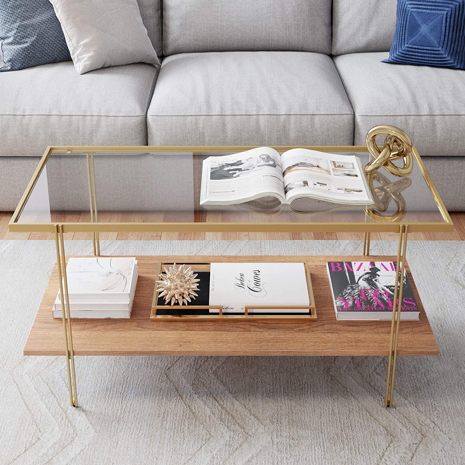 8. Nathan James Asher Mid-Century Rectangle Coffee Table