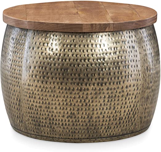 5. Powell Hammered Gold Coffee Table  