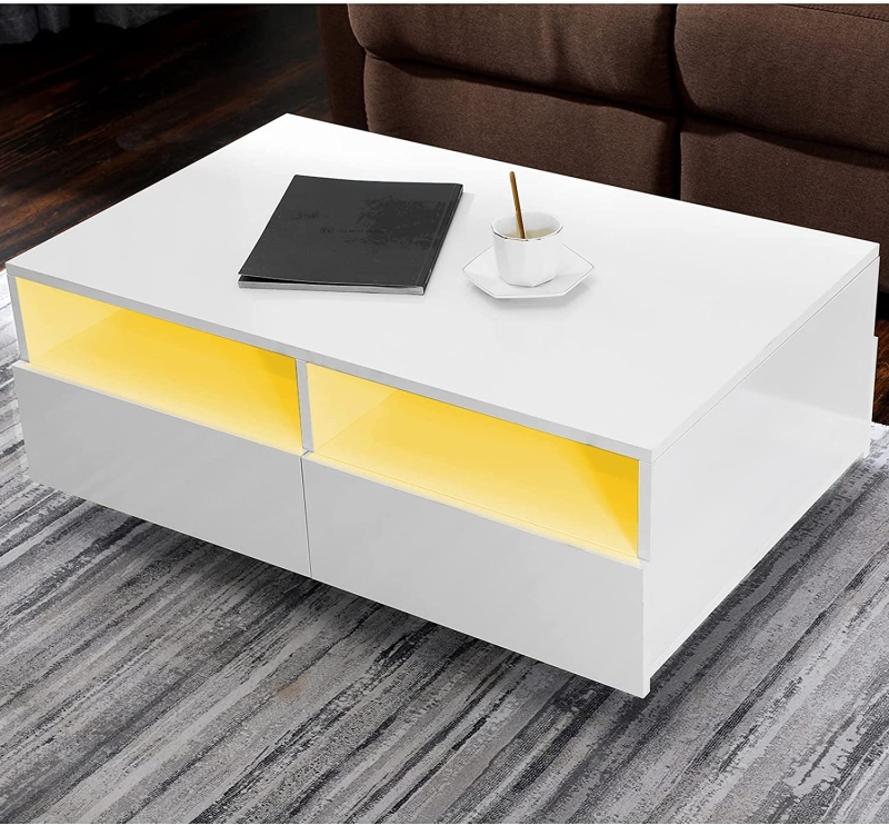 5. Wooden LED Coffee Table 